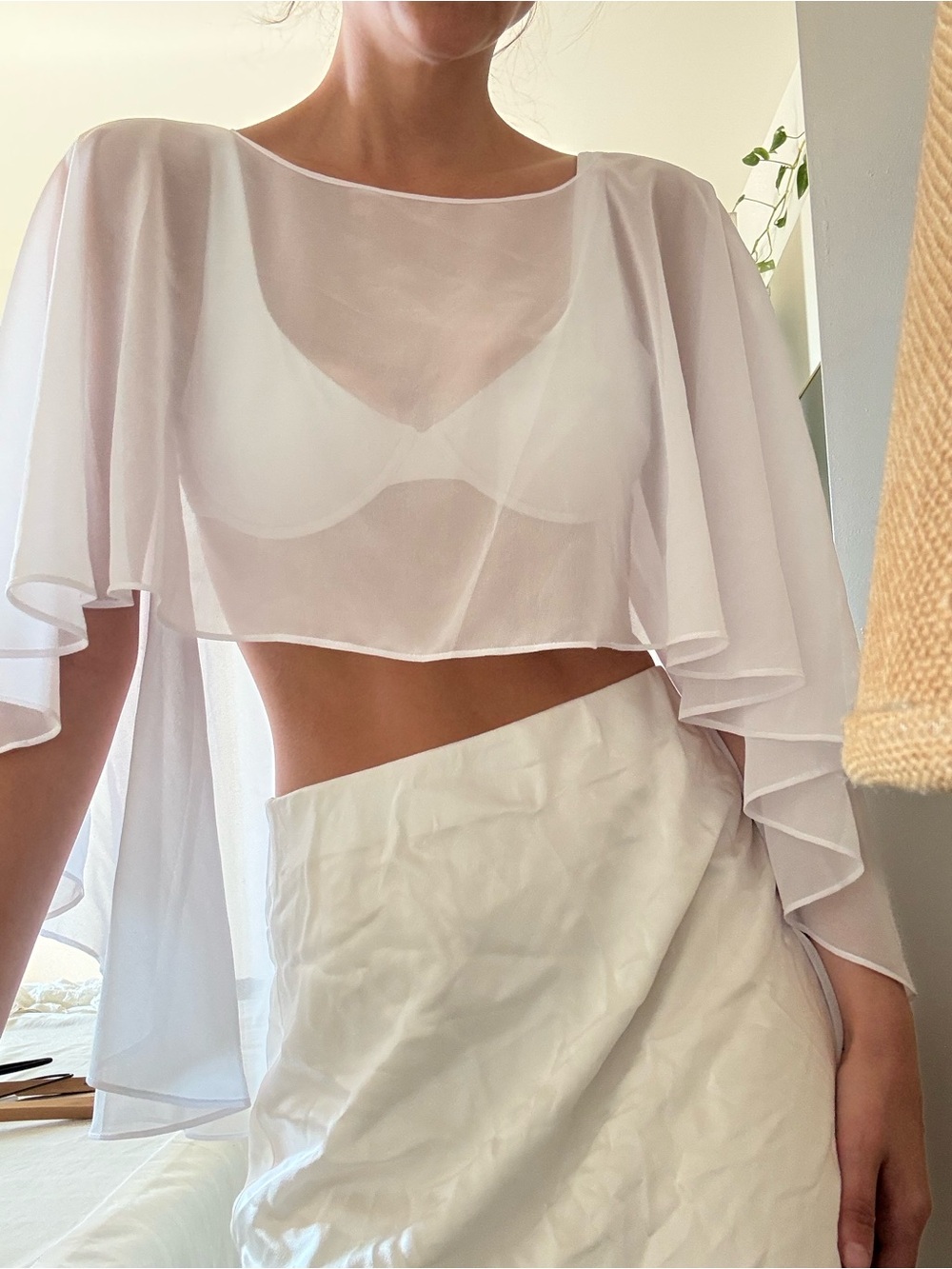 Vintage white bridal shawl (no tag)